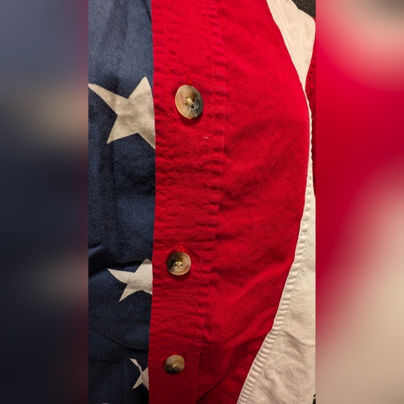 American Summer American Flag Themed Button Up Shirt - Picture 4 of 15